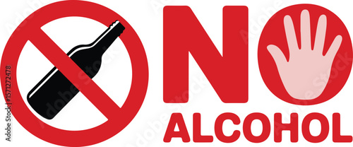 Prohibition symbol indicating no alcoholic beverages allowed in this area