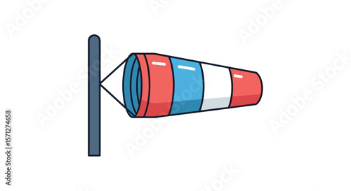 Wind sock indicator for airfield wind direction and speed measurement