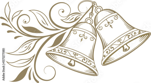 golden christmas bells