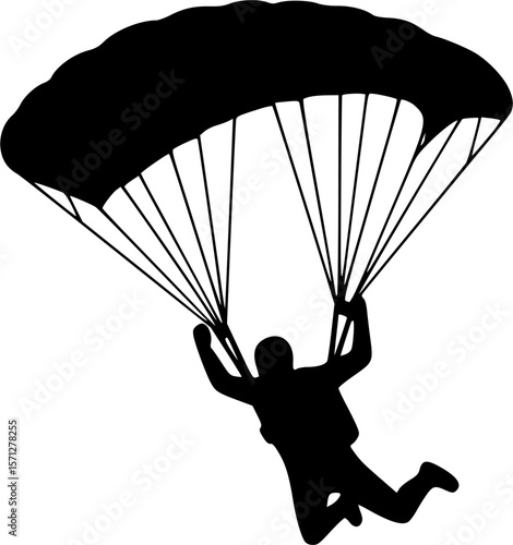 vector silhouette of skydiver background .Generative AI
