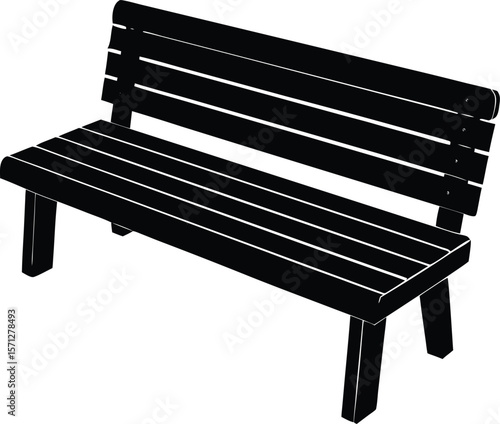 park bench on white background.eps