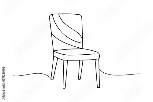 Elegant chair with curved backrest furniture interior