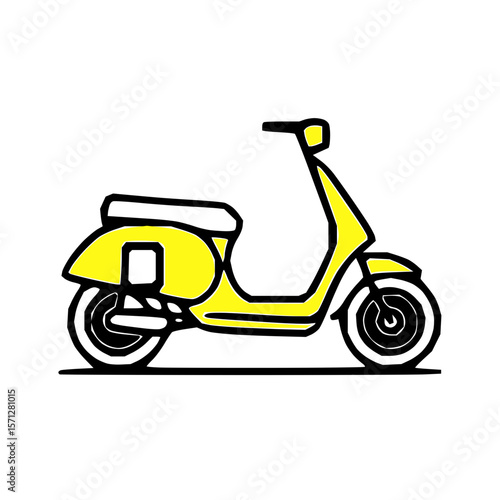 A vibrant vector collection of colorful scooters and bicycles in a flat, minimal, and modern style. The set includes classic mopeds, retro scooters, urban cycles, and contemporary electric-style bikes