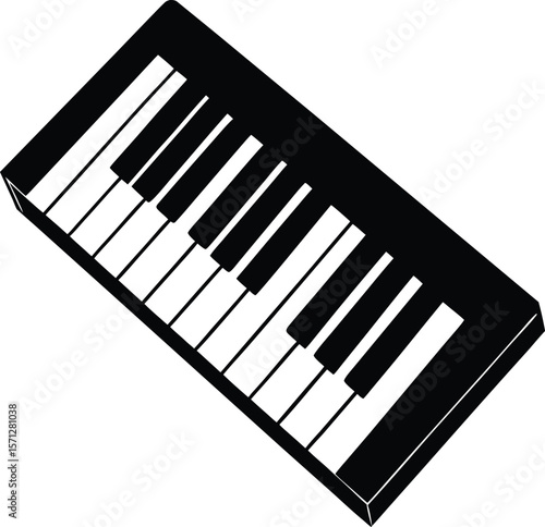piano key on white background.eps