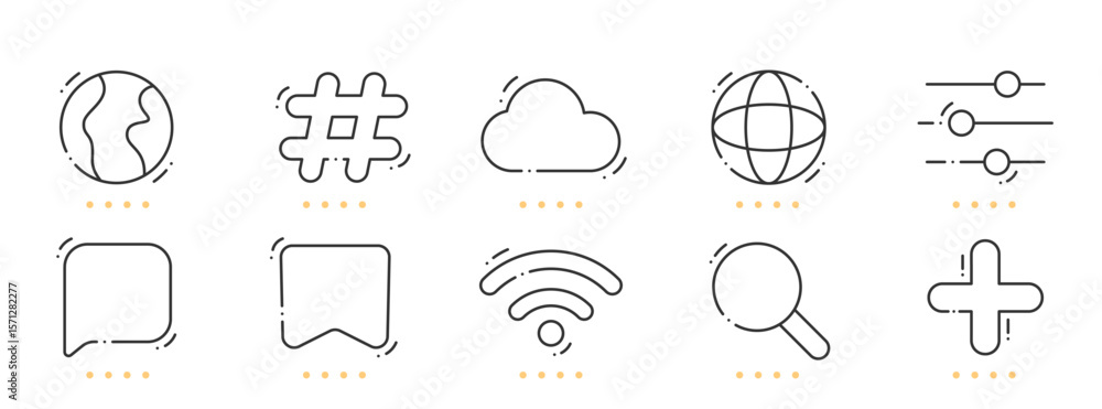 Fototapeta premium Interface line icons. Editable stroke