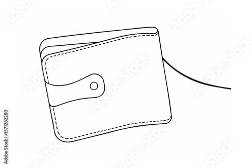 Black and white leather wallet with snap closure accessory
