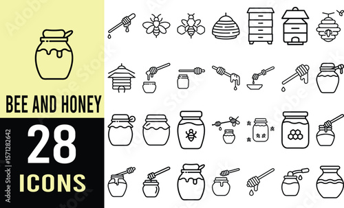 Honey Bee Icons: A Collection of Line Art Graphics for Sweet Projects