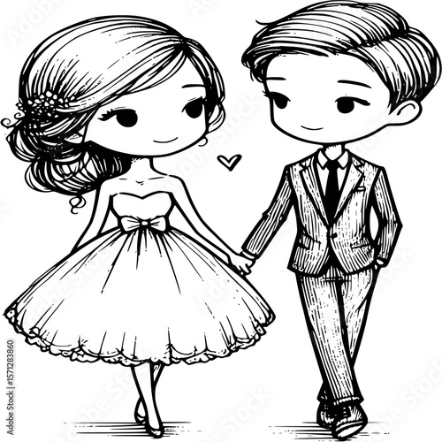Eternal Bond: A tender hand-in-hand moment of love, with a charming couple walking together, showcasing an enduring connection and a shared path ahead. 
