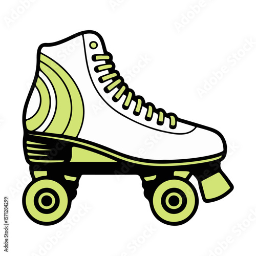 roller skates shoe vector illustration on white background.