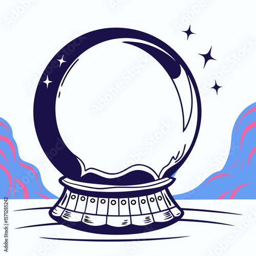 Mystic Crystal Ball Illustration: Fortune Telling, Prediction, Future