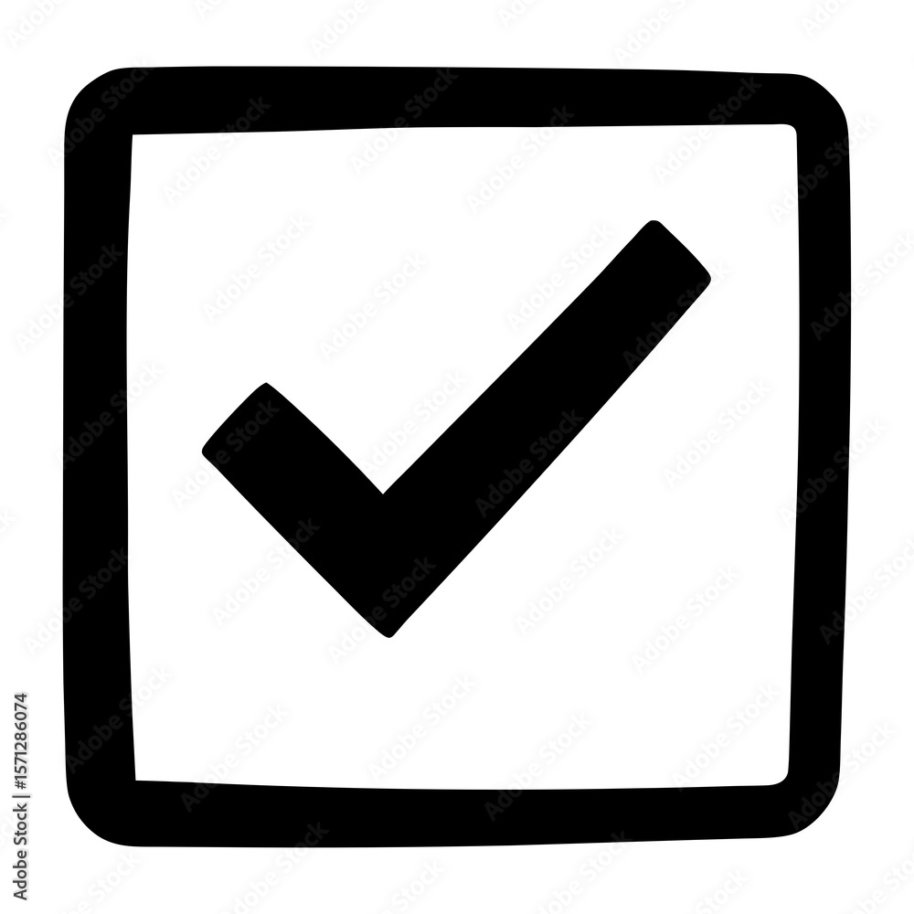 Black checkmark inside square white checkbox Black checkmark inside square white checkbox