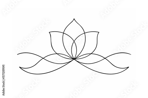 Elegant black lotus flower design floral