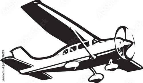 Print Small Propeller Plane Silhouette