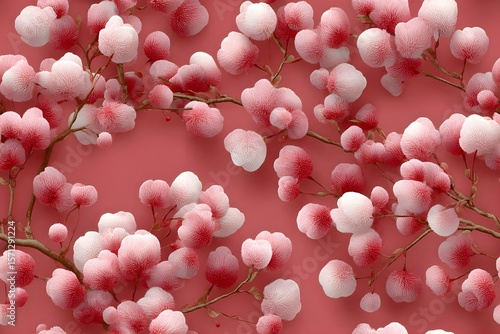 Elegant pink and white floral pattern on a soft background