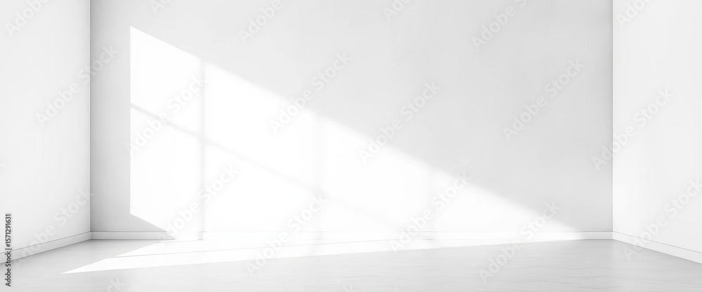 Obraz premium Abstract gray gradient wall, bright white light, empty room, blank studio background, wall texture, minimal