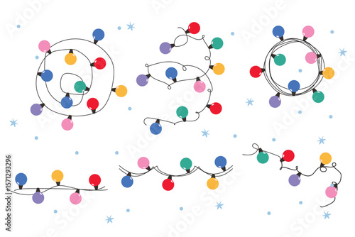 Christmas holiday garland lights set