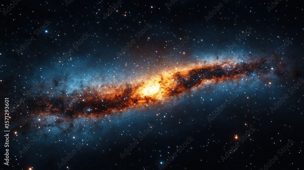 Fototapeta premium Cosmic galaxy, vibrant colors, vast space