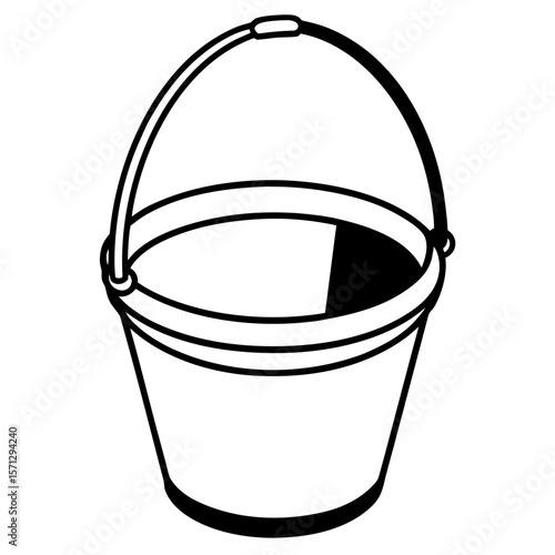 Child's bucket line art vector illustration 