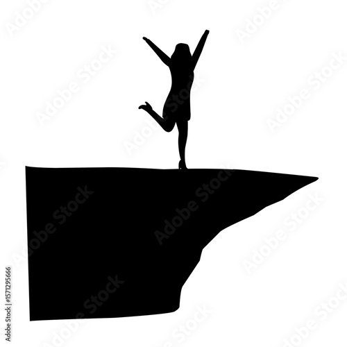 business jumping silhouette vector