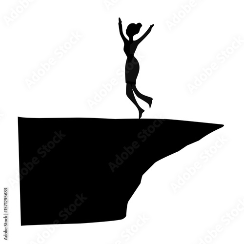business jumping silhouette vector