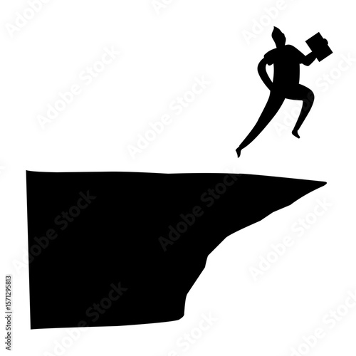 business jumping silhouette vector
