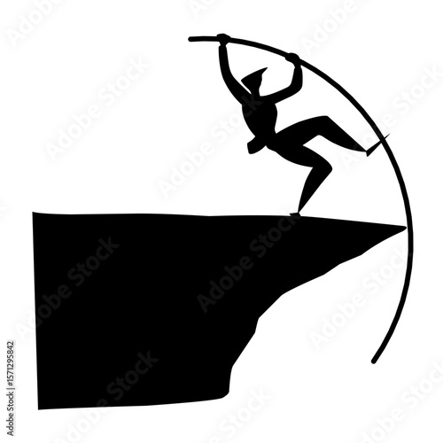 business jumping silhouette vector