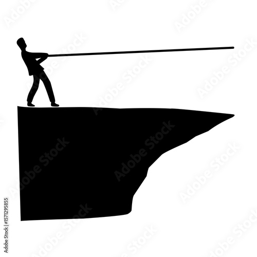 business jumping silhouette vector