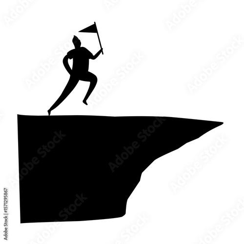 business jumping silhouette vector