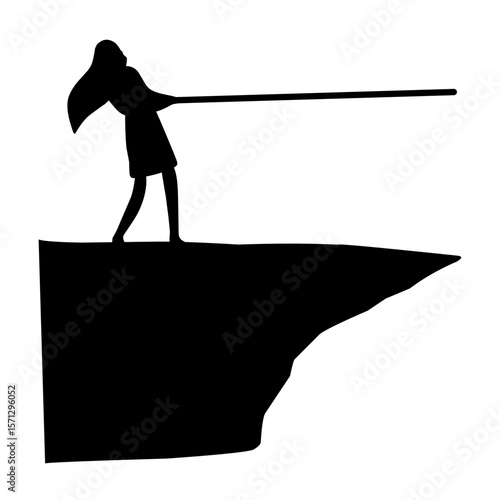 business jumping silhouette vector