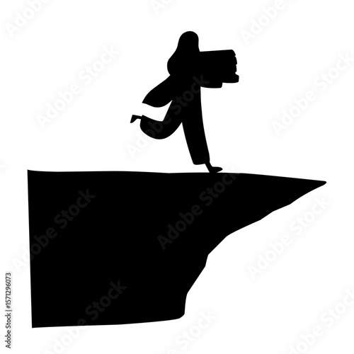 business jumping silhouette vector