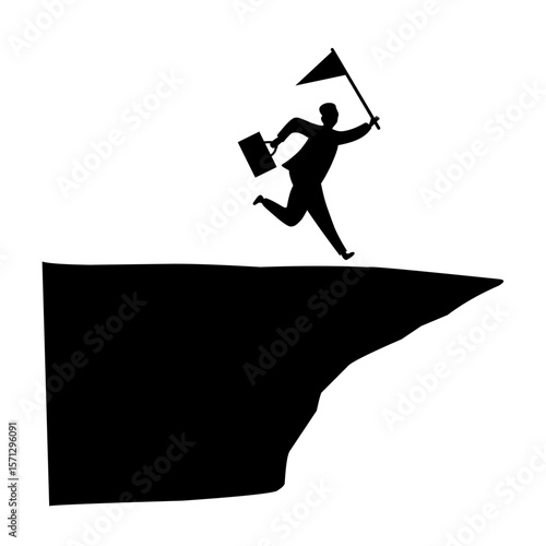 business jumping silhouette vector