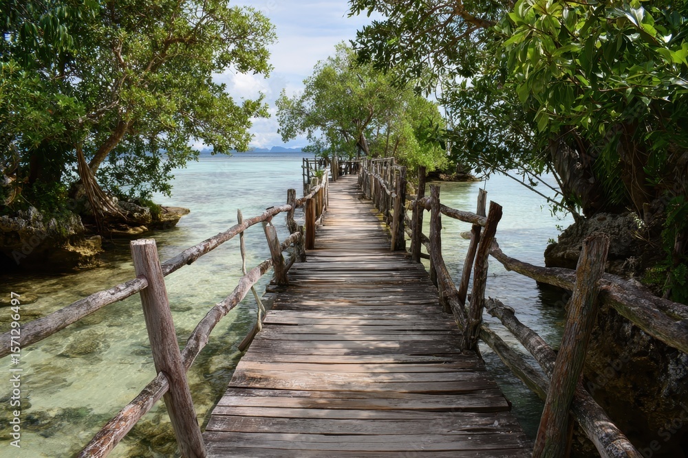 Obraz premium Timber path to islands