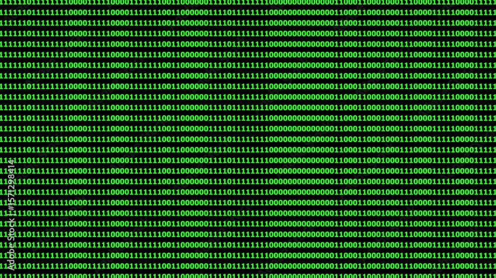 A digital background filled with green binary code (1s and 0s) arranged in rows on a black screen, resembling a classic hacker or programming interface. The visual creates a Matrix-style aesthetic, A digital background filled with green binary code (1s and 0s) arranged in rows on a black screen, resembling a classic hacker or programming interface. The visual creates a Matrix-style aesthetic,