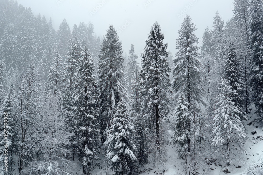 Obraz premium Trees blanketed in snow