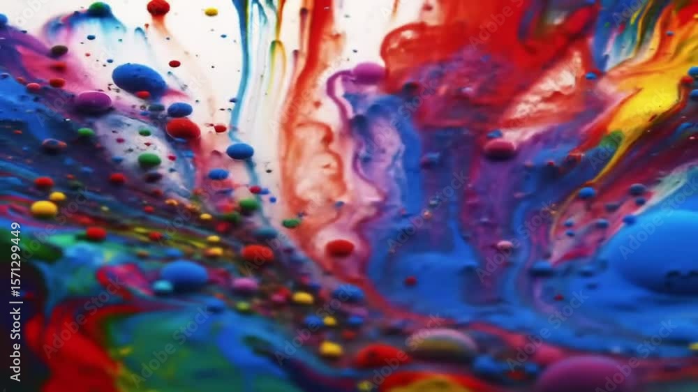 Fluid Paint Swirl Flowing in Slow Seamless Loop with Vibrant Colors and Abstract Artistic Motion Fluid Paint Swirl Flowing in Slow Seamless Loop with Vibrant Colors and Abstract Artistic Motion