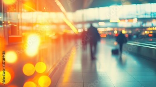 Wallpaper Mural Busy airport terminal with travelers moving towards their gates during evening Torontodigital.ca