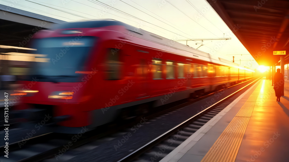 Naklejka premium train in motion blur