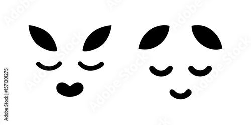 Branding Faces Minimal Profile Icon Pair. A minimal vector set of two abstract face icons, perfect for use in branding, identity design, avatars, or modern UI/UX layouts requiring elegant human repre