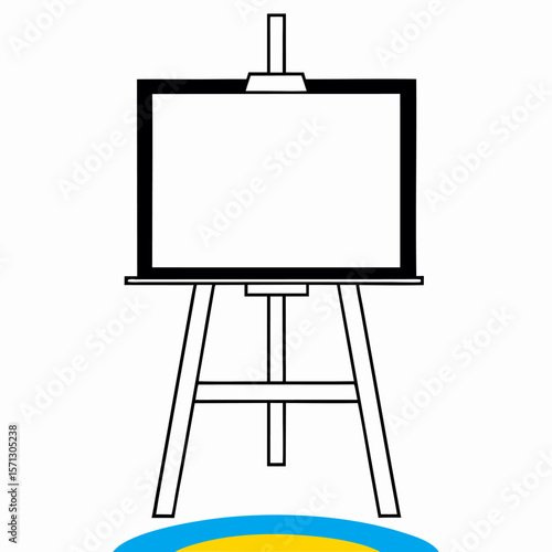 Blank Canvas on Easel: Art Studio Setup Illustration