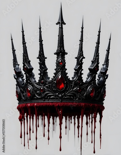 A Bloody Black Crown: Regal Gothic Horror Artwork