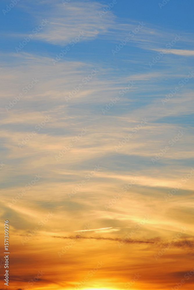 Fototapeta premium The sunset with gradient colours from gold to blue