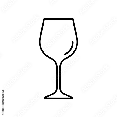 Simple linear vector icon of a wine glass 