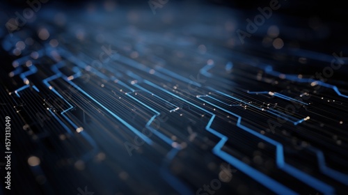 Wallpaper Mural Futuristic Digital Circuitry Background with Glowing Lines and Data Flow for Technology and Computer Innovation Concepts Torontodigital.ca