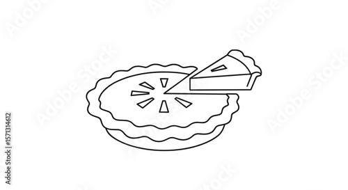 Delicious freshly baked apple pie with a slice removed showing flaky crust and fruit filling