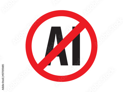 using AI is prohibited sign