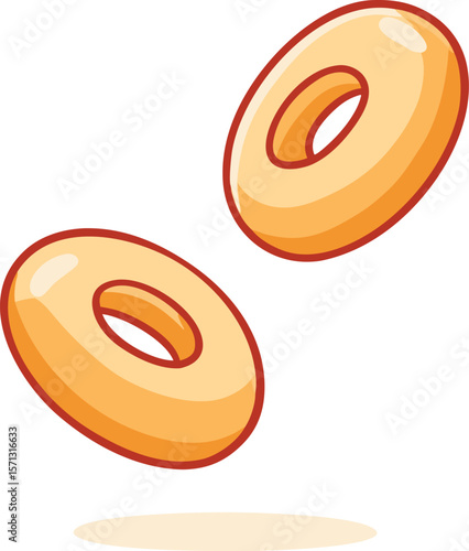 Orange donuts floating vector illustration food sweet