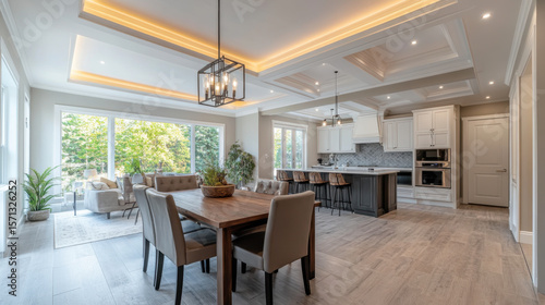 modern and elegant dining room interior home. Empty space