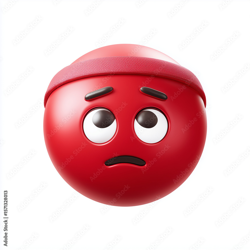 Fototapeta premium Emoji red-white background Twibbon