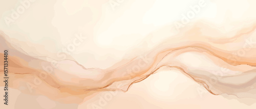 Flowing Abstract Peach and Beige Waves vector