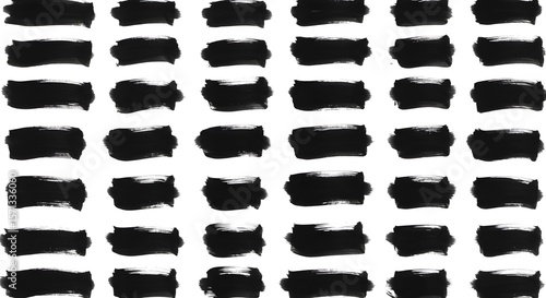 Pintura negra, cepillo de tinta, pinceladas, pinceles, líneas, marcos, caja, sucio.